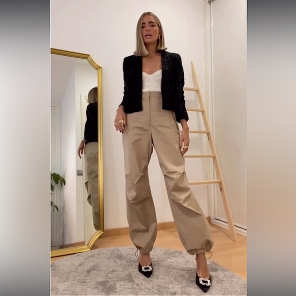 ZARA Parachute Cargo Pants - Picture 3 of 9